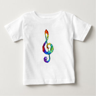 Rainbow Musical Key Treble Baby T-shirt