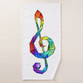 Rainbow Musical Key Treble Badehandtuch (Badehandtuch)