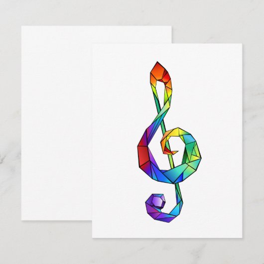 Rainbow Musical Key Treble Begleitkarte (Vorne/Hinten)