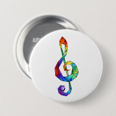 Rainbow Musical Key Treble Button (Vorne & Hinten)