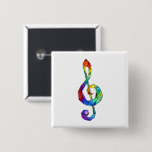Rainbow Musical Key Treble Button (Vorne & Hinten)