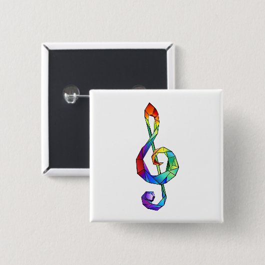 Rainbow Musical Key Treble Button (Vorne & Hinten)