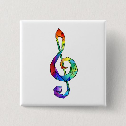Rainbow Musical Key Treble Button (Vorderseite)