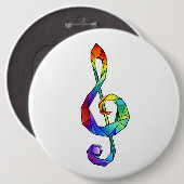 Rainbow Musical Key Treble Button (Vorne & Hinten)