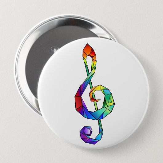 Rainbow Musical Key Treble Button (Vorne & Hinten)