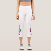Rainbow Musical Key Treble Capri Leggings (Vorderseite)