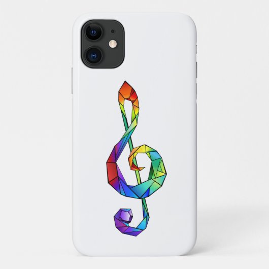 Rainbow Musical Key Treble Case-Mate iPhone Hülle (Rückseite)