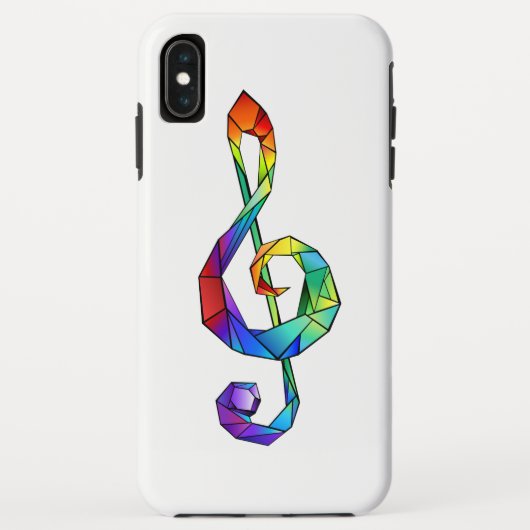 Rainbow Musical Key Treble Case-Mate iPhone Hülle (Rückseite)