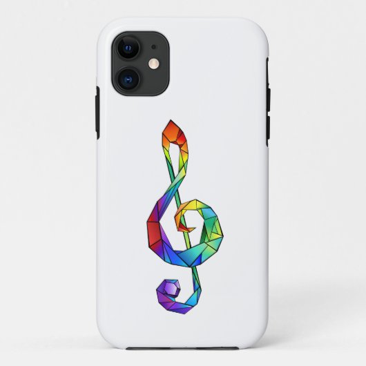 Rainbow Musical Key Treble Case-Mate iPhone Hülle (Rückseite)