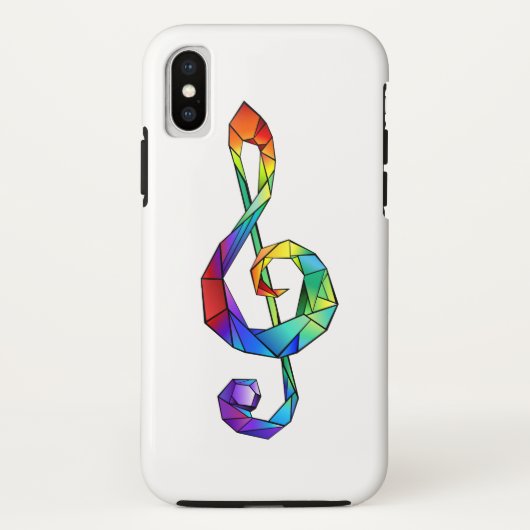 Rainbow Musical Key Treble Case-Mate iPhone Hülle (Rückseite)