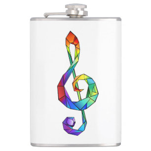 Rainbow musical key treble clef flachmann