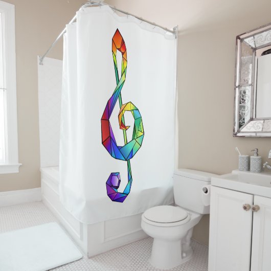 Rainbow Musical Key Treble Duschvorhang (Beispiel)