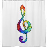 Rainbow Musical Key Treble Duschvorhang (Vorderseite)