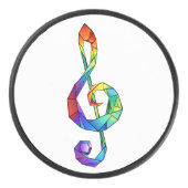 Rainbow Musical Key Treble Eishockey Puck (Vorderseite)