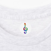 Rainbow Musical Key Treble Etiketten (Befestigt)
