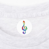 Rainbow Musical Key Treble Etiketten (Befestigt)