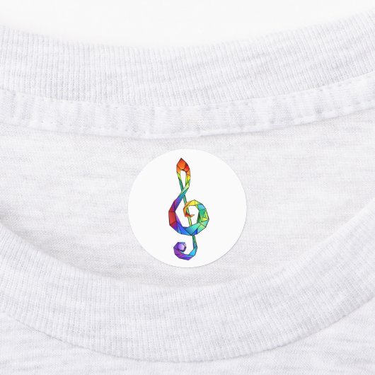 Rainbow Musical Key Treble Etiketten (Befestigt)