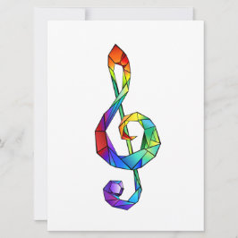 Rainbow Musical Key Treble Feiertagskarte