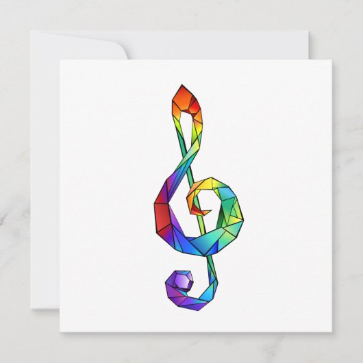 Rainbow Musical Key Treble Feiertagskarte (Vorderseite)