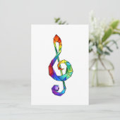 Rainbow Musical Key Treble Feiertagskarte (Stehend Vorderseite)