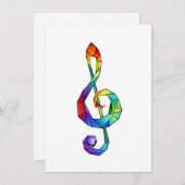 Rainbow Musical Key Treble Feiertagskarte (Vorne/Hinten)