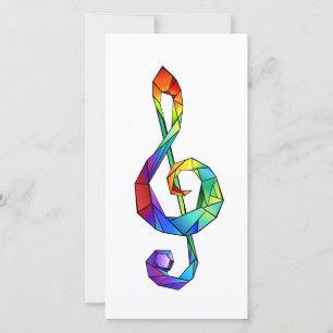 Rainbow Musical Key Treble Feiertagskarte