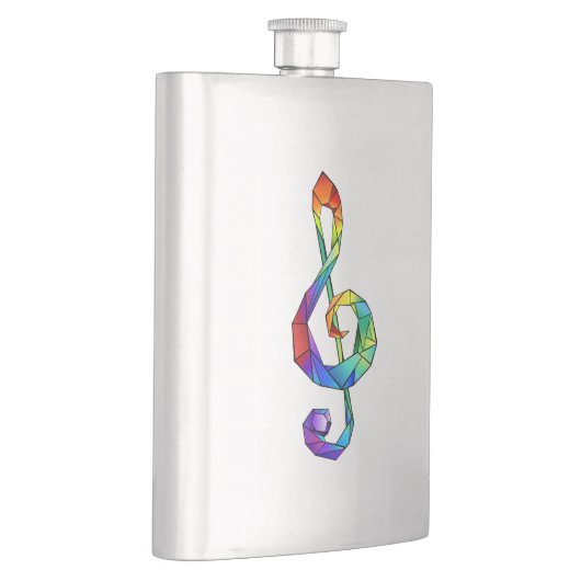 Rainbow Musical Key Treble Flachmann (Rechts)