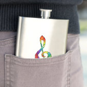 Rainbow Musical Key Treble Flachmann (Beispiel)