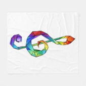 Rainbow Musical Key Treble Fleecedecke (Vorderseite (Horizontal))