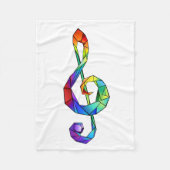 Rainbow Musical Key Treble Fleecedecke (Vorderseite)