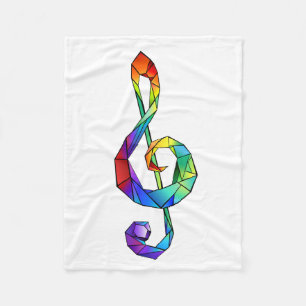 Rainbow Musical Key Treble Fleecedecke