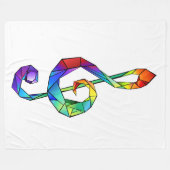 Rainbow Musical Key Treble Fleecedecke (Vorderseite (Horizontal))