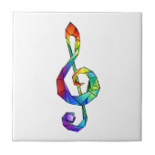 Rainbow Musical Key Treble Fliese (Vorderseite)