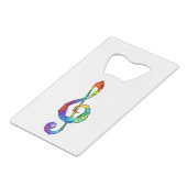 Rainbow Musical Key Treble Geldbeutel Flaschenöffner (Rückseite Schrägansicht)