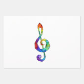 Rainbow Musical Key Treble Geschenkpapier Set (Vorderseite 3)