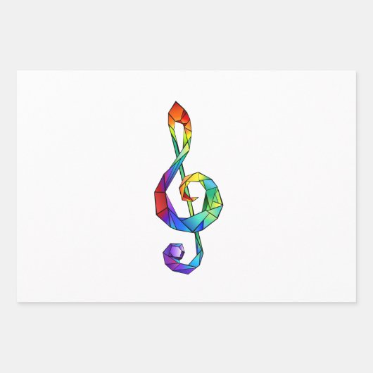 Rainbow Musical Key Treble Geschenkpapier Set (Vorderseite 3)