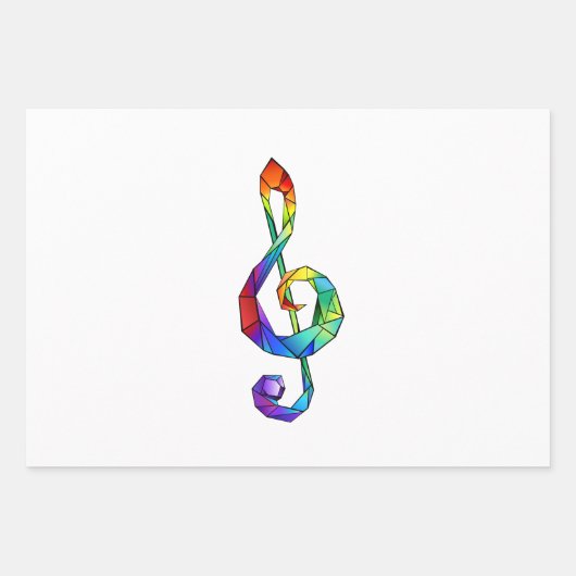 Rainbow Musical Key Treble Geschenkpapier Set (Vorderseite 2)