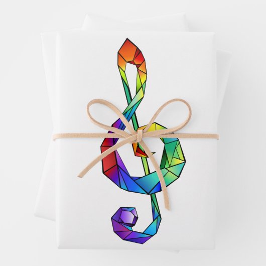 Rainbow Musical Key Treble Geschenkpapier Set (Beispiel)