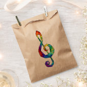 Rainbow Musical Key Treble Geschenktütchen (Ausgeschnitten)