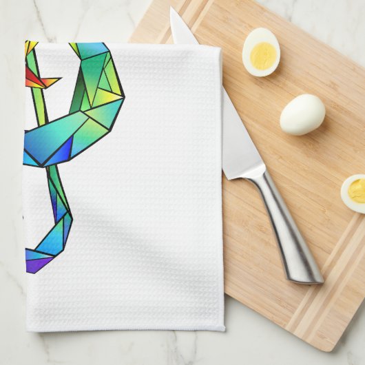 Rainbow Musical Key Treble Geschirrtuch (Viertel Falte)