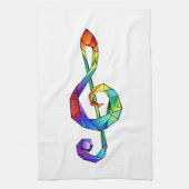 Rainbow Musical Key Treble Geschirrtuch (Vertikal)