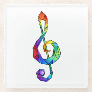 Rainbow Musical Key Treble Glasuntersetzer