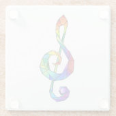 Rainbow Musical Key Treble Glasuntersetzer (Rückseite)