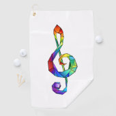 Rainbow Musical Key Treble Golfhandtuch (Insitu)