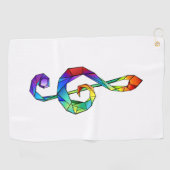 Rainbow Musical Key Treble Golfhandtuch (Horizontal)