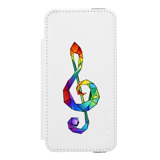 Rainbow Musical Key Treble Incipio iPhone Geldbeutel-Hülle (Folio Vorderseite)
