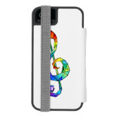 Rainbow Musical Key Treble Incipio iPhone Geldbeutel-Hülle (Folio Rückseite)