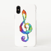 Rainbow Musical Key Treble iPhone Hülle (Rückseite)
