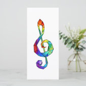 Rainbow Musical Key Treble Karte (Stehend Vorderseite)