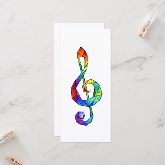 Rainbow Musical Key Treble Karte (Vorderseite/Rückseite Beispiel)